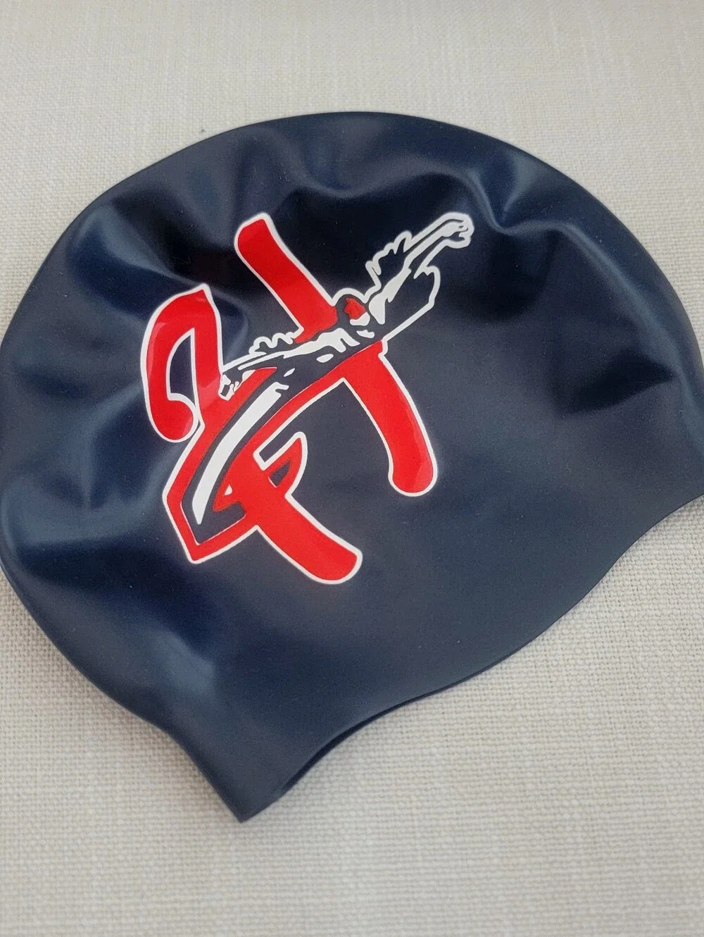 Hars Core Swim Silicon Cap with Red White Logo In Dark Blue!